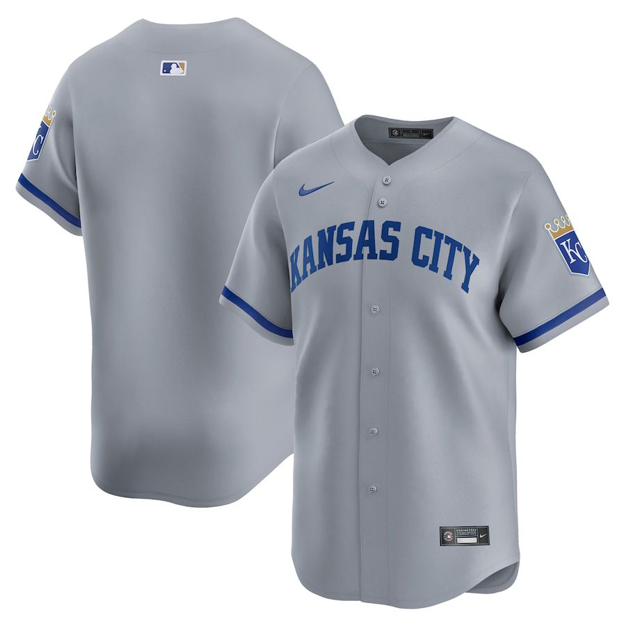 Men Kansas City Royals Nike Gray Away Limited MLB Jersey->kansas city royals->MLB Jersey